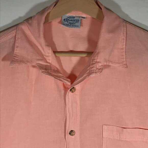 Cotton Seed Women's X-Small Salmon Short Sleeve Button Up Lightweight Top - Picture 2 of 6